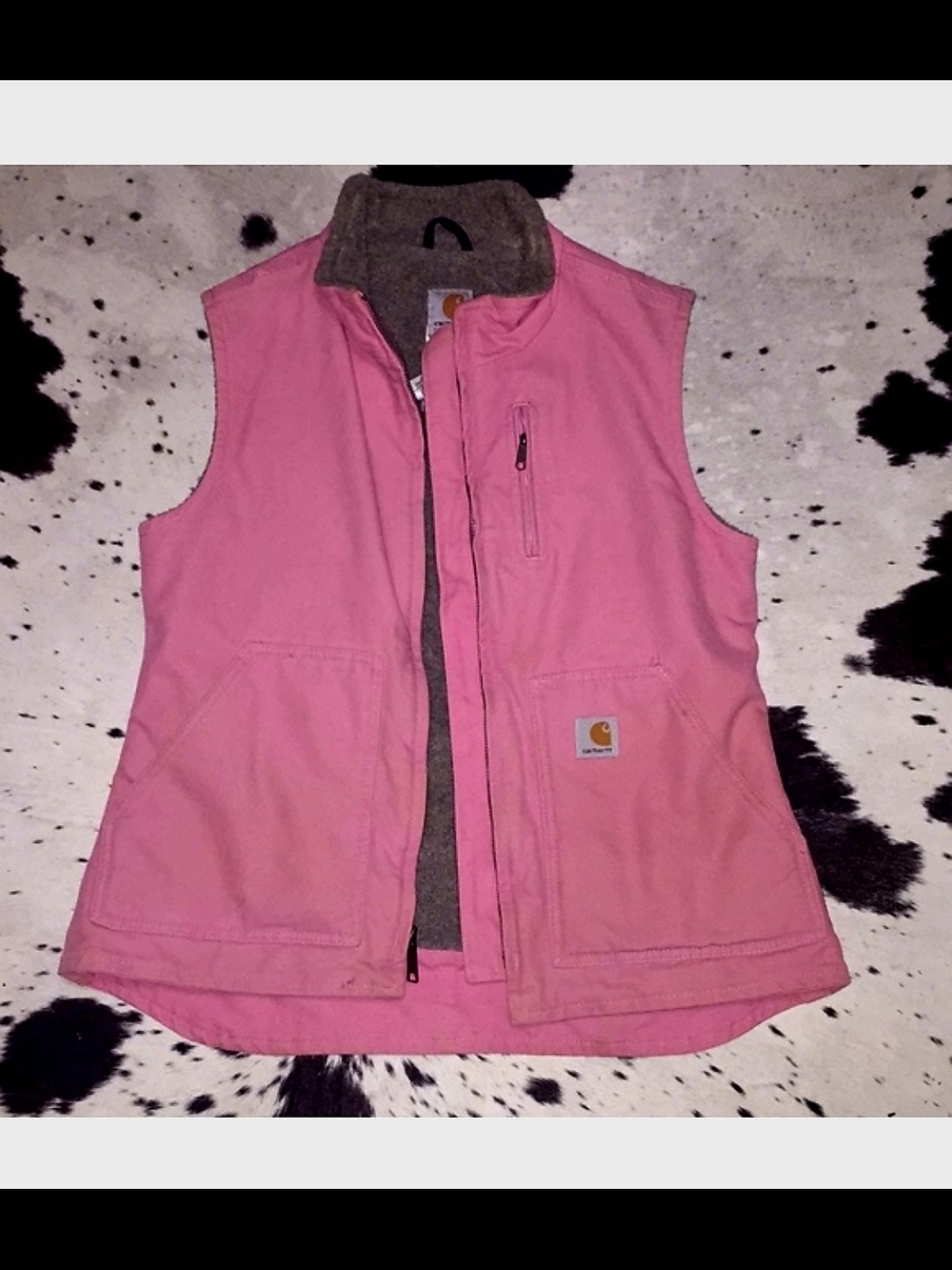 Carhartt Women's Pink Workwear Vest with Fleece Collar